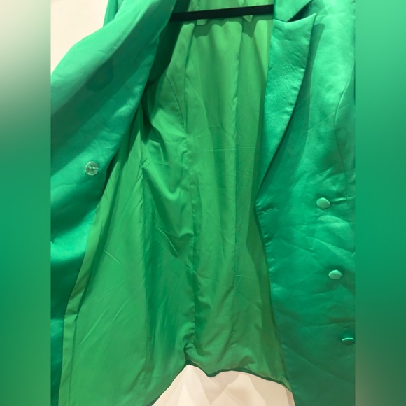 Adelyn Rae Emerald Green blazer dress Coat size small elegant statement mini - Picture 7 of 9